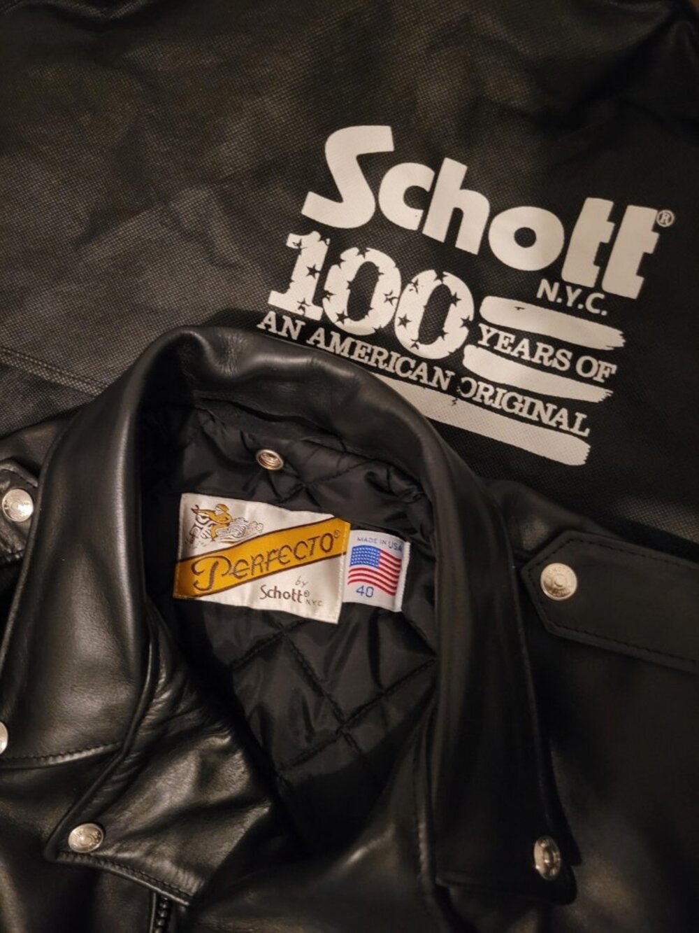 SCHOTT NYC 118 Motorcycle Leather Jacket Men size 40 Brand New - Picture 2 of 6